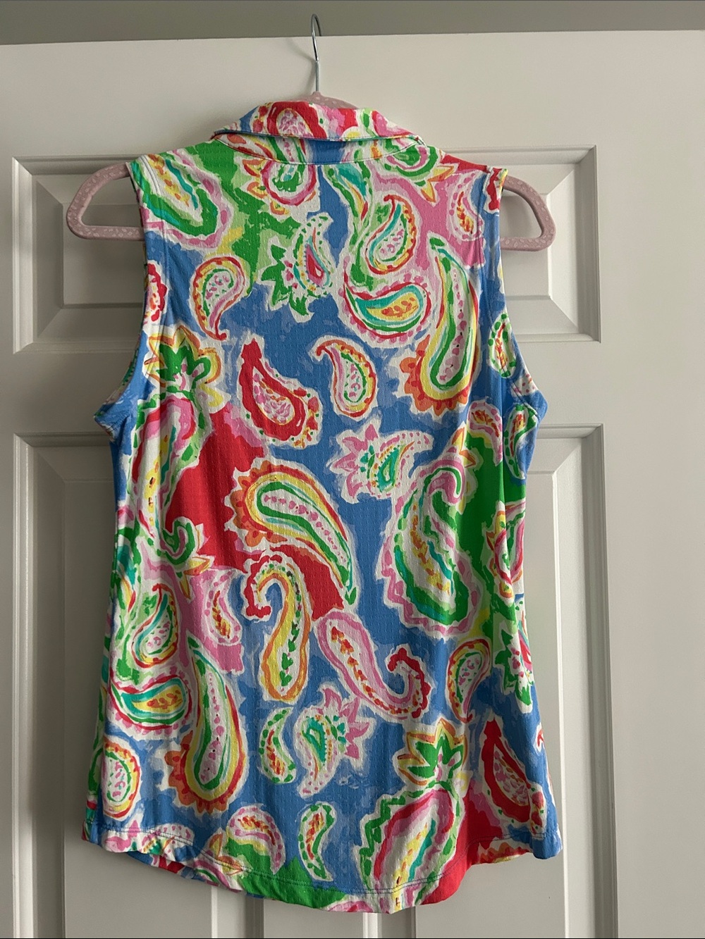 Gottex Life Style Sleeveless 3/4 zip golf/tennis top - Blue, Green, Pink, Yellow - Picture 3 of 4